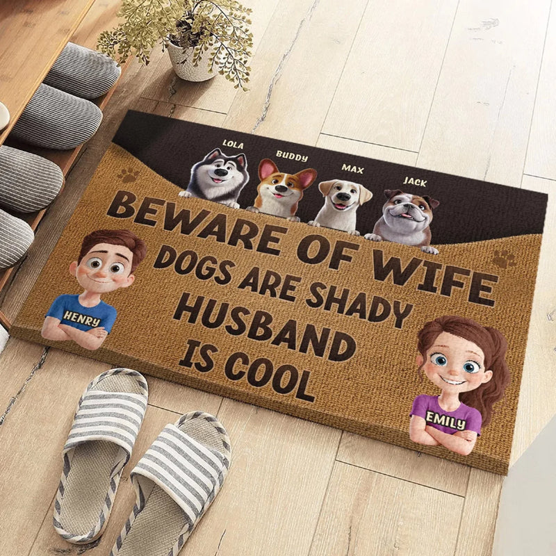 Custom Name Funny Dog Husband Gifts - Personalized Doormat