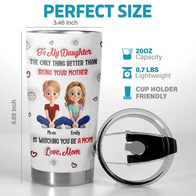 A Mother’s Love Comes Full Circle - Family Personalized Custom 3D Inflated Effect Printed Tumbler - Mother's Day, Gift For Mom, Daughter