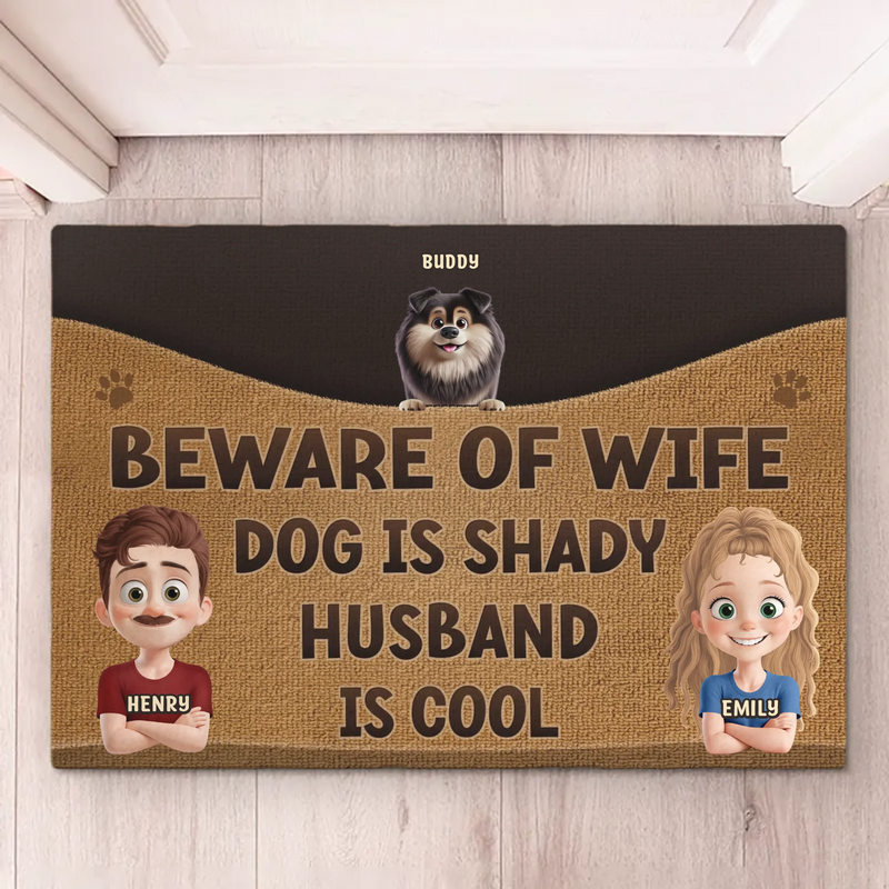 Custom Name Funny Dog Husband Gifts - Personalized Doormat