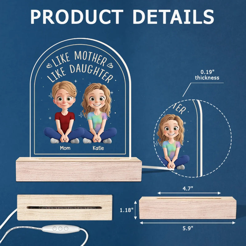 Home Is Wherever Mom Is - Family  Personalized Custom Shaped 3D LED Light - Mother's Day, Gift For Mom, Daughter