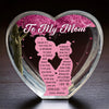 Mom Is The Heart Of The Family - Family Personalized Custom 3D Crystal Heart Shaped - Mother's Day, Gift For Mom, Daughter