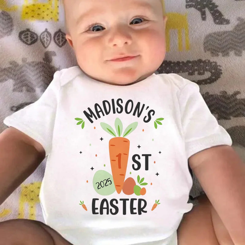 Custom Name First Easter Gifts for Baby - Personalized Baby Onesies