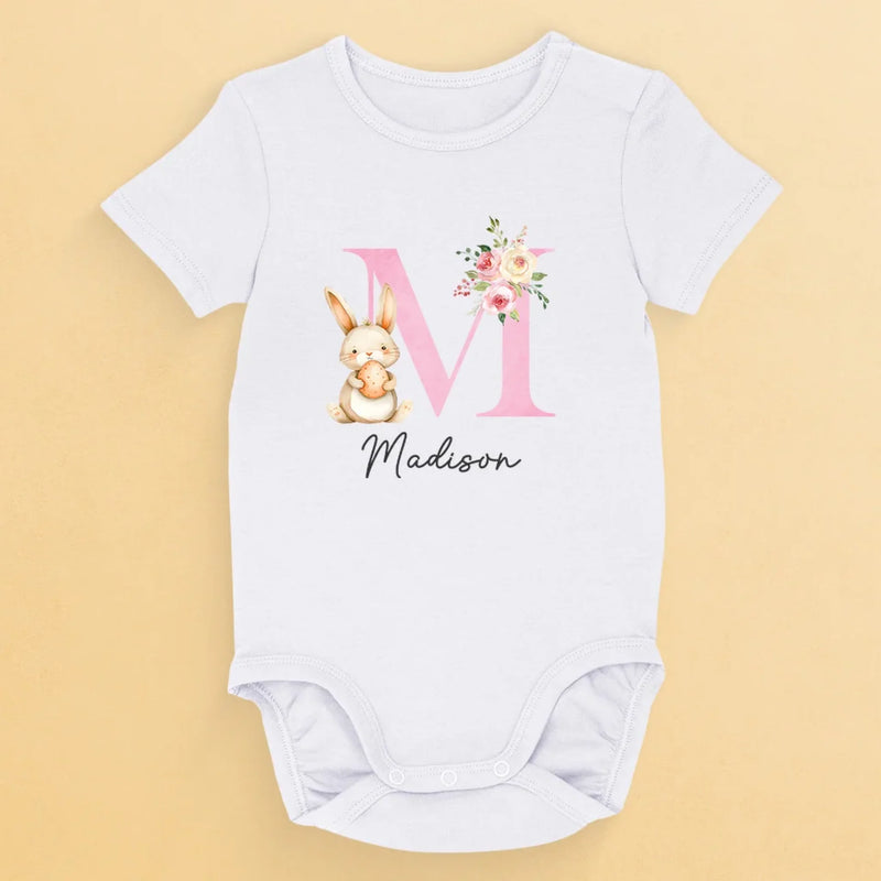 Dapper Bunny, First Easter - Family Personalized Custom Baby Onesie - Easter Gift For Baby Kids, Newborn Baby