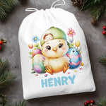 Custom Name Easter Chick Gifts for Kids - Personalized Favor Bag