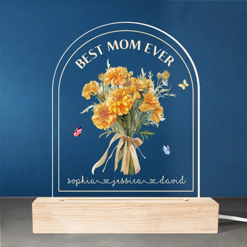 Best Mom Ever - Family  Personalized Custom Shaped 3D LED Light - Mother's Day, Gift For Mom