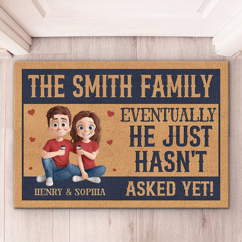 Love Is All Around - Couple Personalized Custom Home Decor Decorative Mat - House Warming Gift For Husband Wife, Anniversary