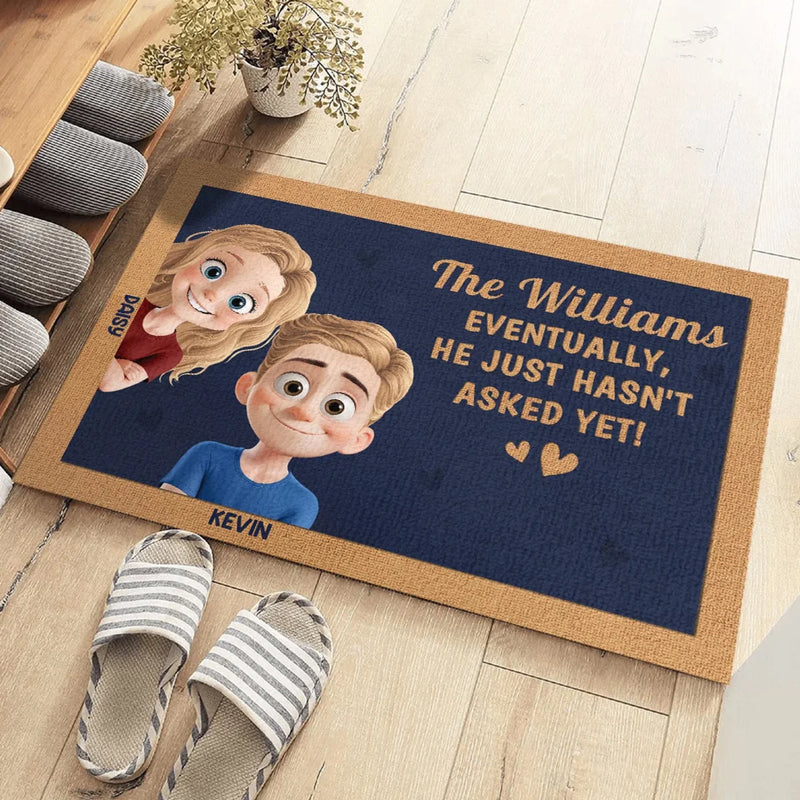 Our Love Writes Its Own Story - Couple Personalized Custom Home Decor Decorative Mat - House Warming Gift For Husband Wife, Anniversary