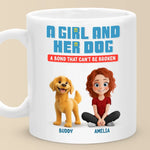 Custom Name Girl and Her Dog Gifts for Dog Lovers - Personalized Mugs