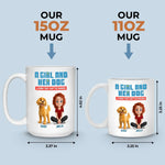 Custom Name Girl and Her Dog Gifts for Dog Lovers - Personalized Mugs