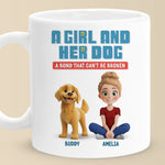 Custom Name Girl and Her Dog Gifts for Dog Lovers - Personalized Mugs