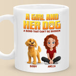 Custom Name Girl and Her Dog Gifts - Personalized Mugs