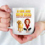Custom Name Girl and Her Dog Gifts - Personalized Mugs