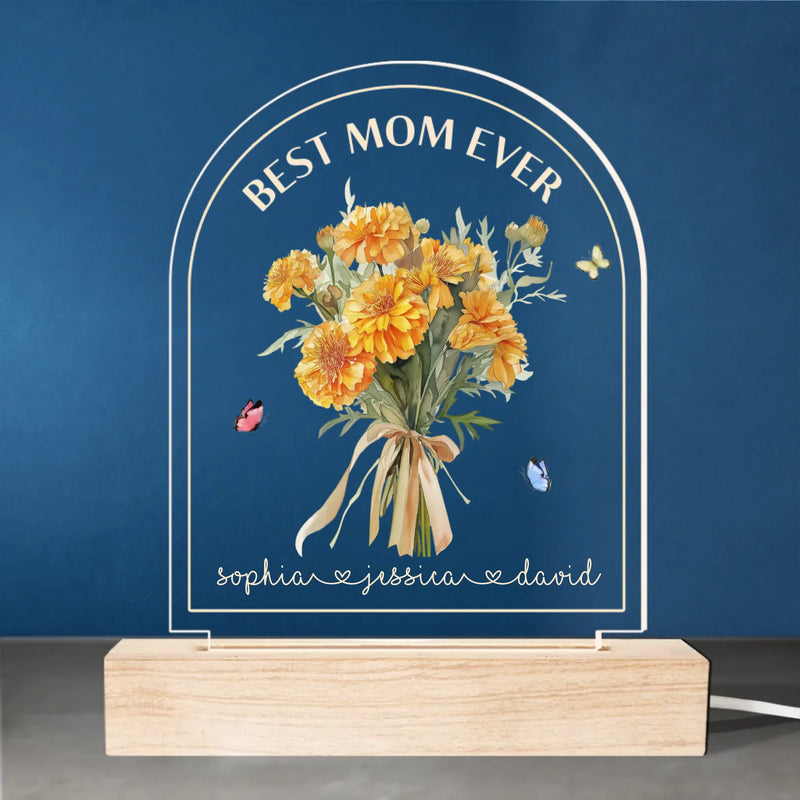 Best Mom Ever - Family  Personalized Custom Shaped 3D LED Light - Mother's Day, Gift For Mom