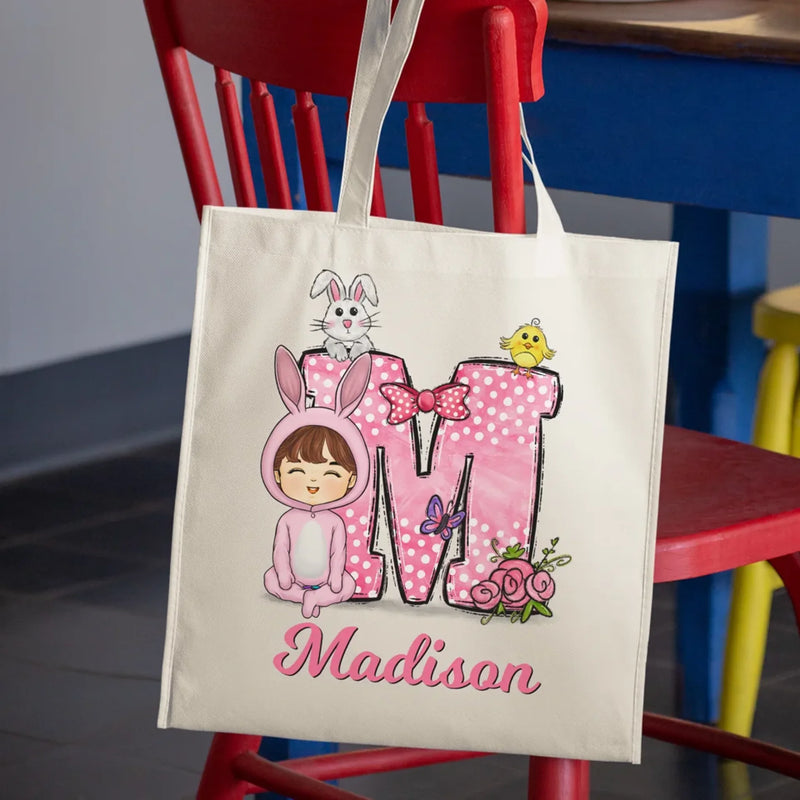 Custom Name Easter Gifts for Kids - Personalized Tote Bag