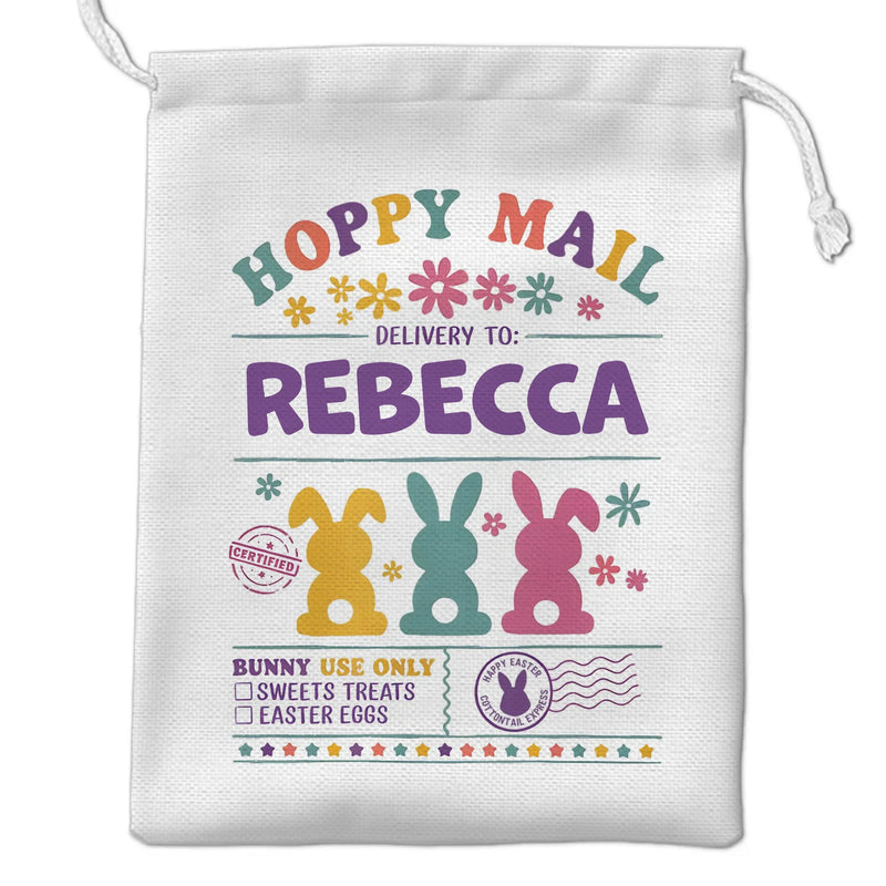 Hoppy Mail, Sweet Surprises Await - Family Personalized Custom Favor Bag - Easter Gift For Family Members