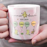Custom Name Mama Bear Family Gifts - Personalized Marble Mug