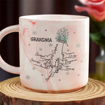 Custom Name Grandma Gifts - Personalized Marble Mug