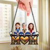 Mom’s Heart Is The Warmest Place - Family Personalized Window Hanging Suncatcher Ornament - Mother's Day, Gift For Mom, Grandma
