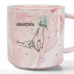 Custom Name Grandma Gifts - Personalized Marble Mug