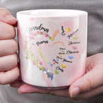 Custom Name Grandma Gifts for Mothers - Personalized Marble Mug