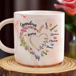 Custom Name Grandma Gifts for Mothers - Personalized Marble Mug