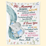 Custom Name Baby Elephant Gifts for Mom - Personalized Blanket
