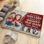 Custom Name Dog Lover Couple Gifts - Personalized Doormat