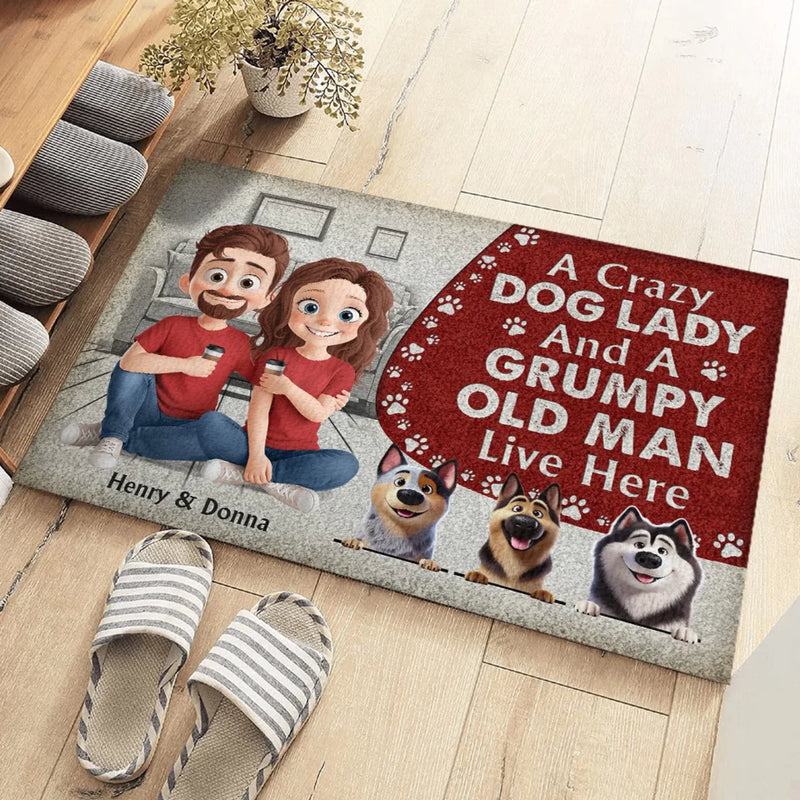 Custom Name Dog Lover Couple Gifts - Personalized Doormat