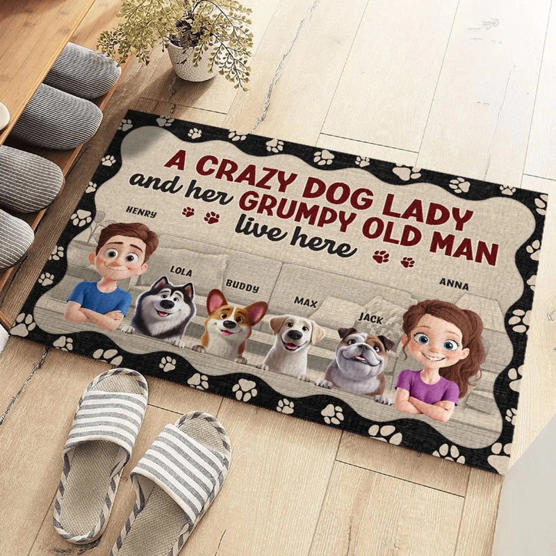 Happiness Starts With A Wagging Tail - Dog Personalized Custom Home Decor Decorative Mat - House Warming Gift For Pet Owners, Pet Lovers