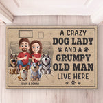 Custom Name Funny Dog Lover Couple Decor - Personalized Doormat