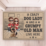 Custom Name Funny Dog Lover Couple Decor - Personalized Doormat