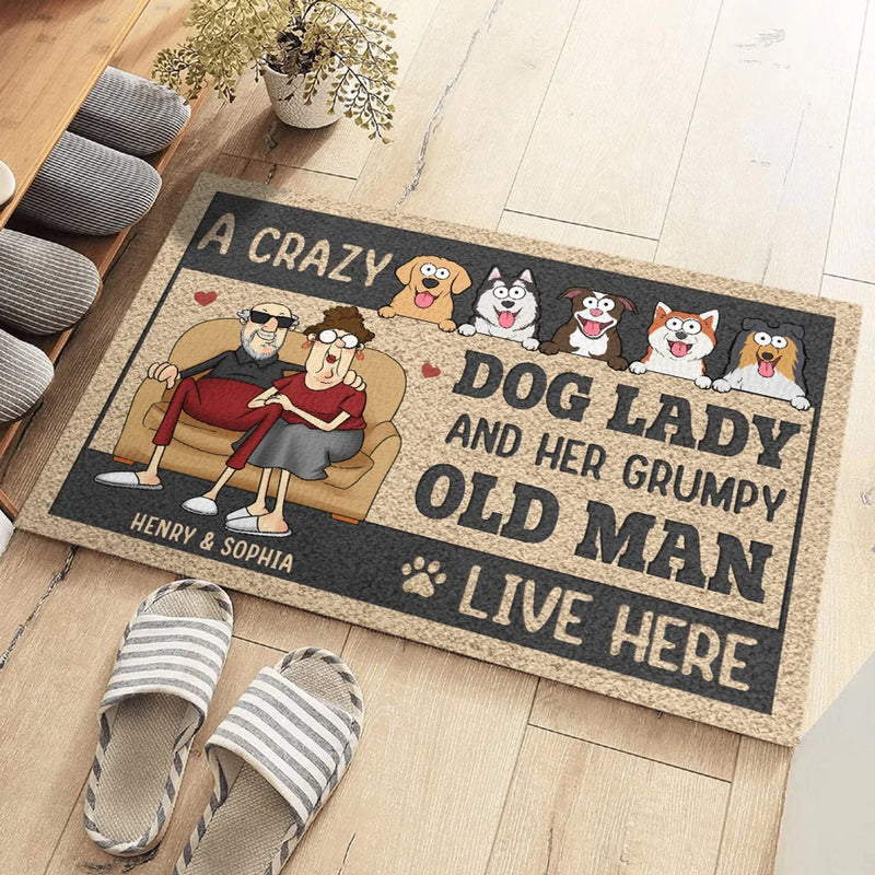 Custom Name Dog Lover Couple Gifts - Personalized Doormat