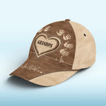 Custom Name Handprint Grandpa Gifts - Personalized Classic Cap