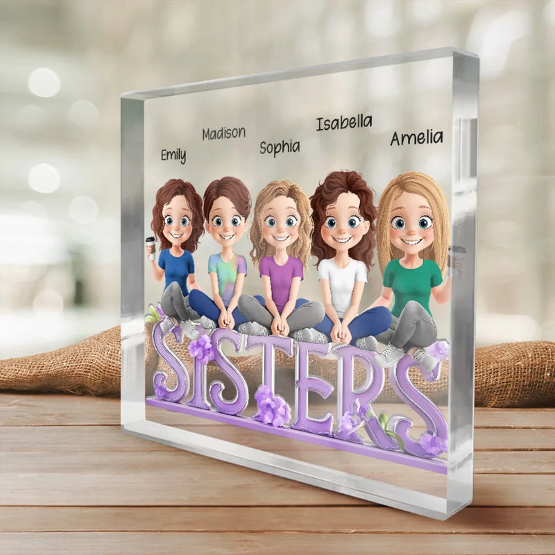 Custom Name Sister Gifts for Women - Personalized Shaped Acrylic Plaque