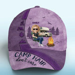 Custom Name Camp Hair Camping Gifts for Women - Personalized Classic Cap