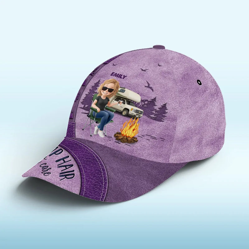 Custom Name Camp Hair Camping Gifts for Women - Personalized Classic Cap
