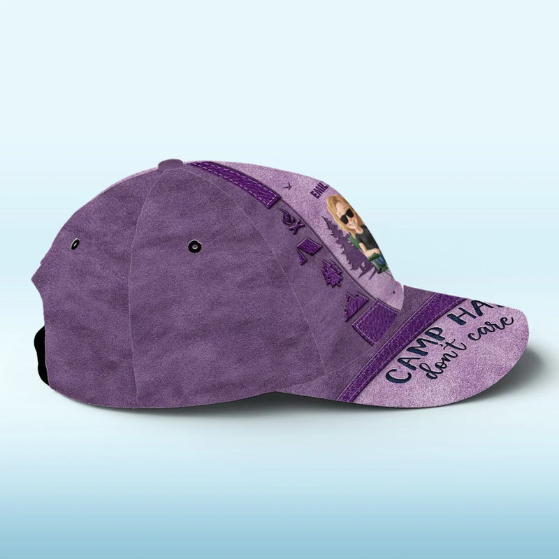Custom Name Camp Hair Camping Gifts for Women - Personalized Classic Cap
