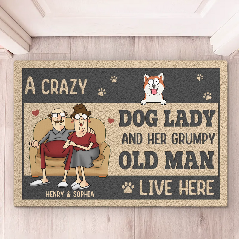 Custom Name Dog Lover Couple Gifts - Personalized Doormat