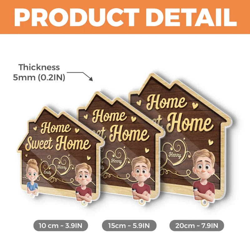 Custom Name Couple Home Decor - Personalized Acrylic Puzzle Key Holder