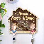 Custom Name Couple Home Decor - Personalized Acrylic Puzzle Key Holder