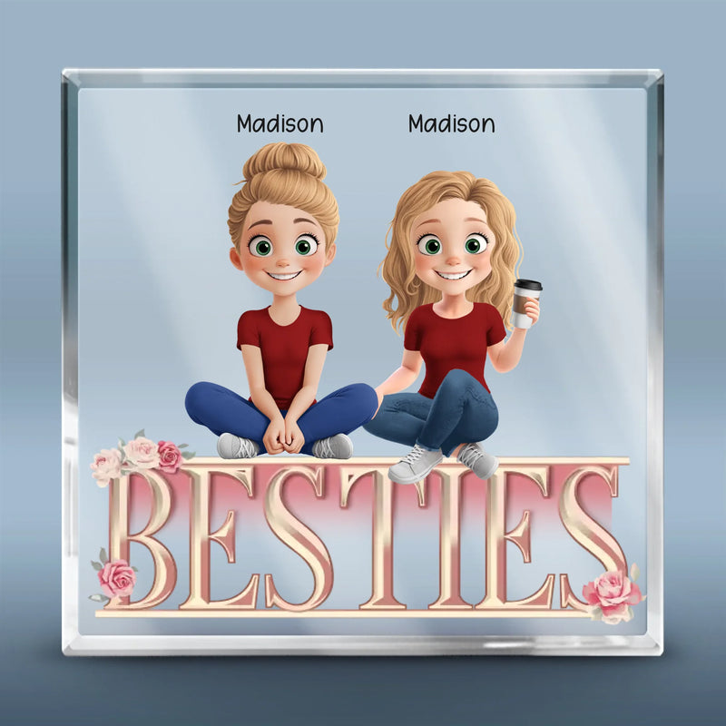 Custom Name Besties Gifts for Friends - Personalized Shaped Acrylic Plaque