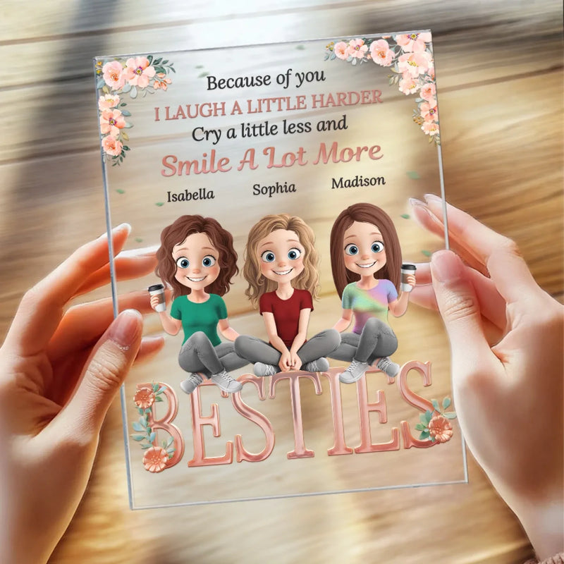 Custom Name Bestie Gifts for Best Friends - Personalized Acrylic Plaque