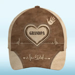 Custom Name Handprint Grandpa Gifts - Personalized Classic Cap