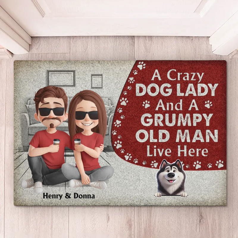 Custom Name Dog Lover Couple Gifts - Personalized Doormat