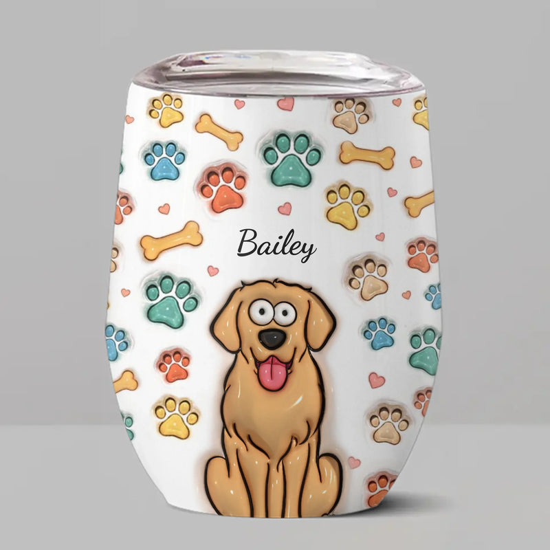 Custom Name Dog and Cat Lover Gifts - Personalized Wine Tumbler