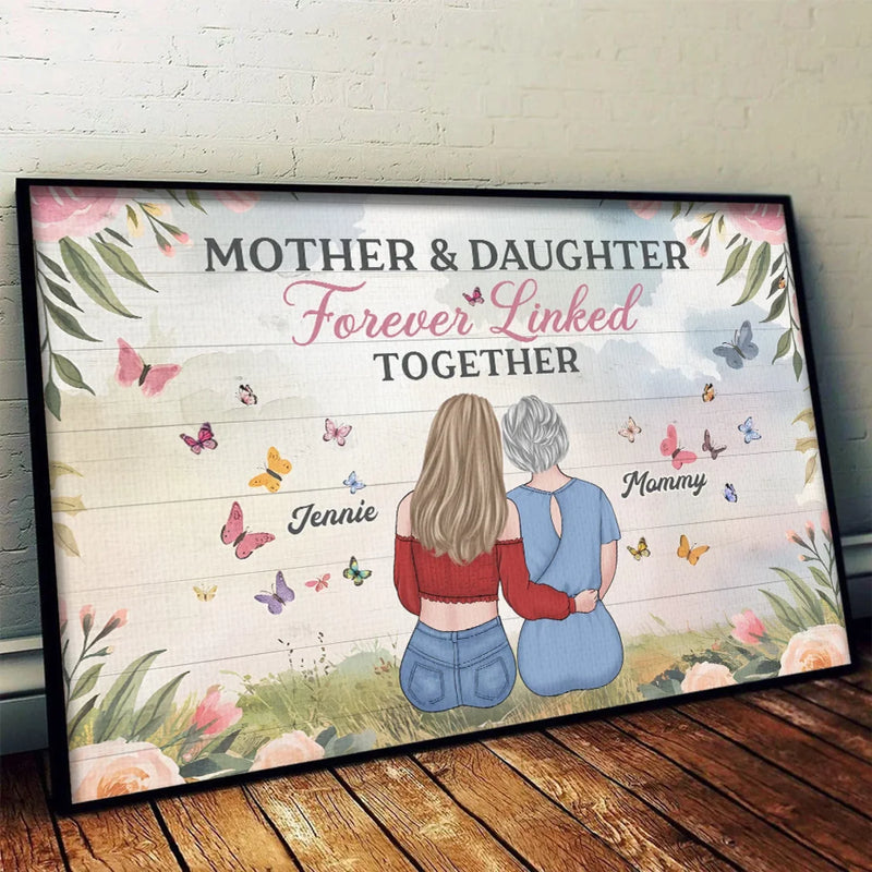 Mom Makes The World Shine - Family Personalized Custom Horizontal Poster - Mother's Day, Gift For Mom, Daughter