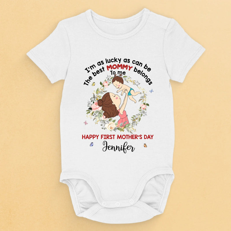 Custom Name First Mother's Day Gifts for Mom - Personalized Baby Onesies