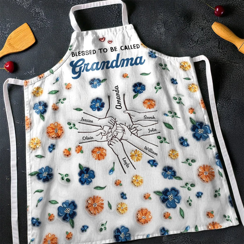 Custom Name Blessed to Be Called Grandma Gifts - Personalized Apron