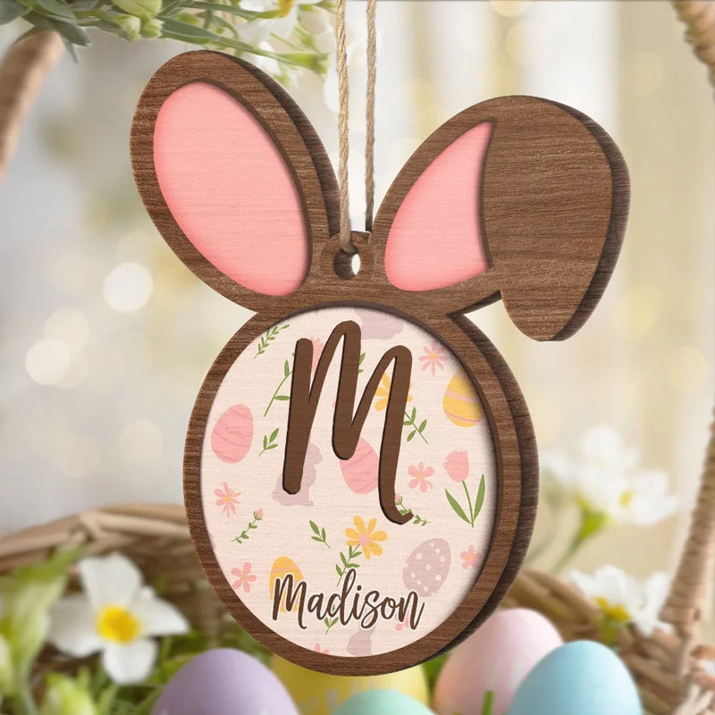 Custom Name Easter Bunny Decor - Personalized Ornament