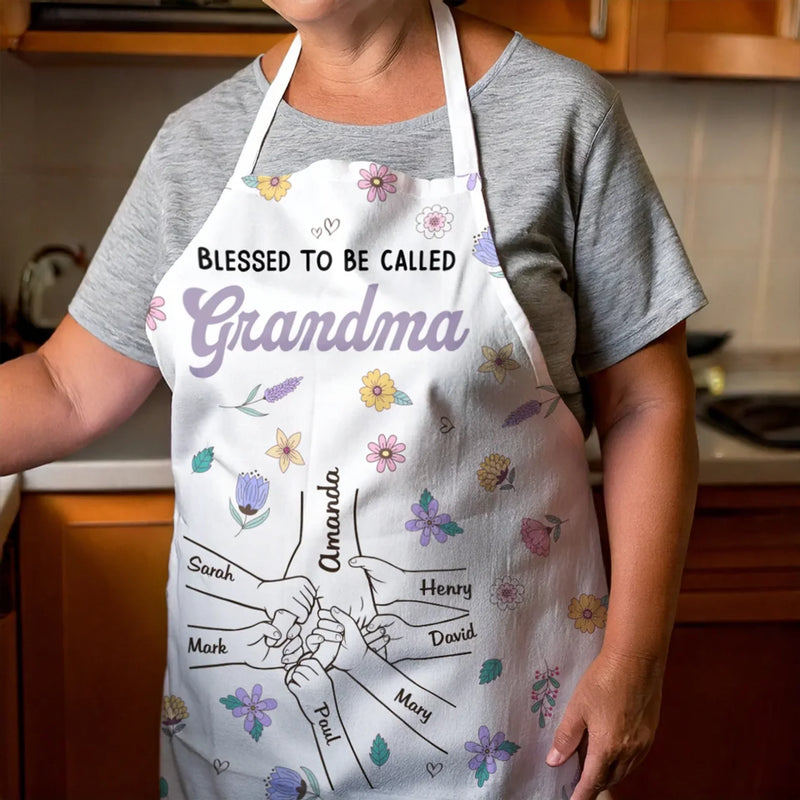 Cooking, Loving With Grandkids - Family Personalized Custom Apron - Mother's Day, Gift For Mom, Grandma